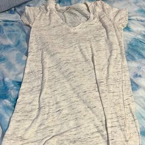 PINK striped tee shirt white and black